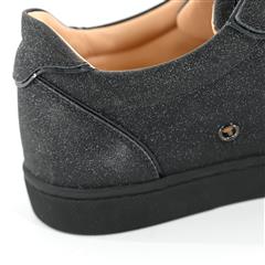 CHRISTIAN LOUBOUTIN Vieira Black Glitter Sneaker Sz 38.5 3200165BK01